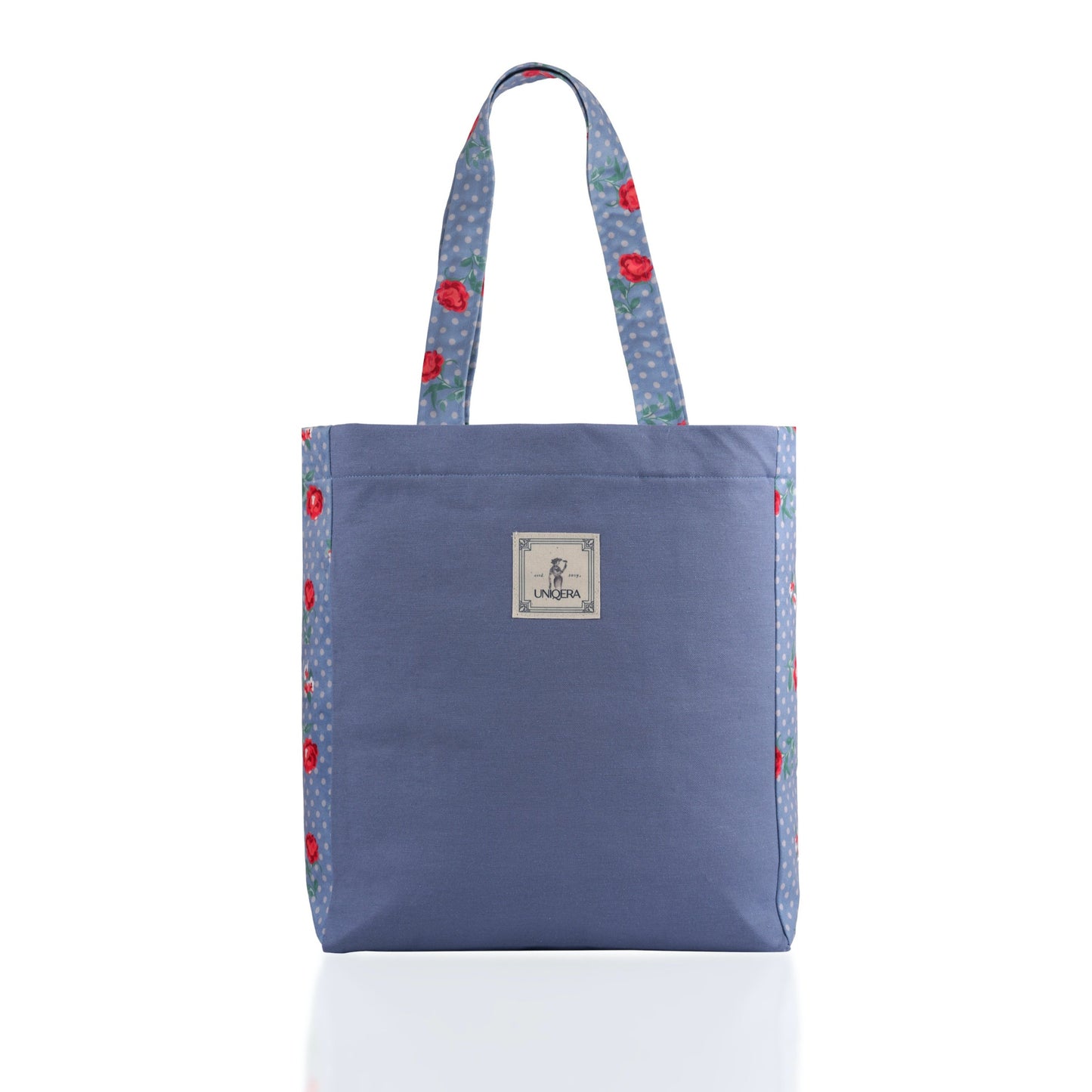 İndigo Mavi Çiçekli Çanta - Tote Bag Koleksiyonu