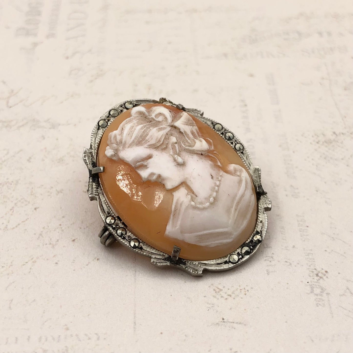 Vintage Cameo Broş/Kolye Ucu